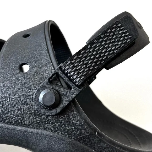 Crocs Classic All Terrain Rubber Sandals Hook & Loop Strap Unisex M10/W12 Black - Picture 6 of 11